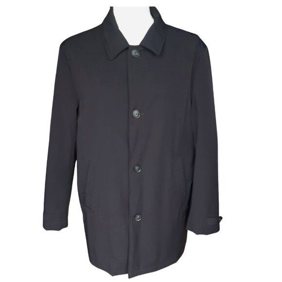 Calvin Klein SZ 42R Black Quilted Lined Men's Nylon Medium Length Overcoat - Picture 1 of 16